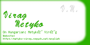 virag metyko business card